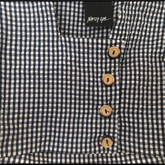 Gingham Crop Blouse - Picture 4 of 8